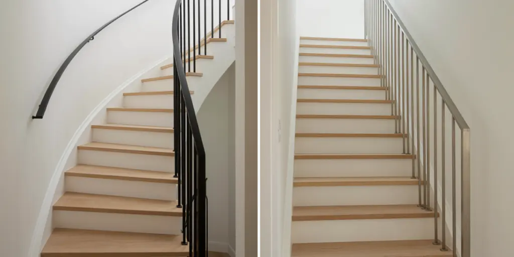 Curved vs Straight Stair Railings